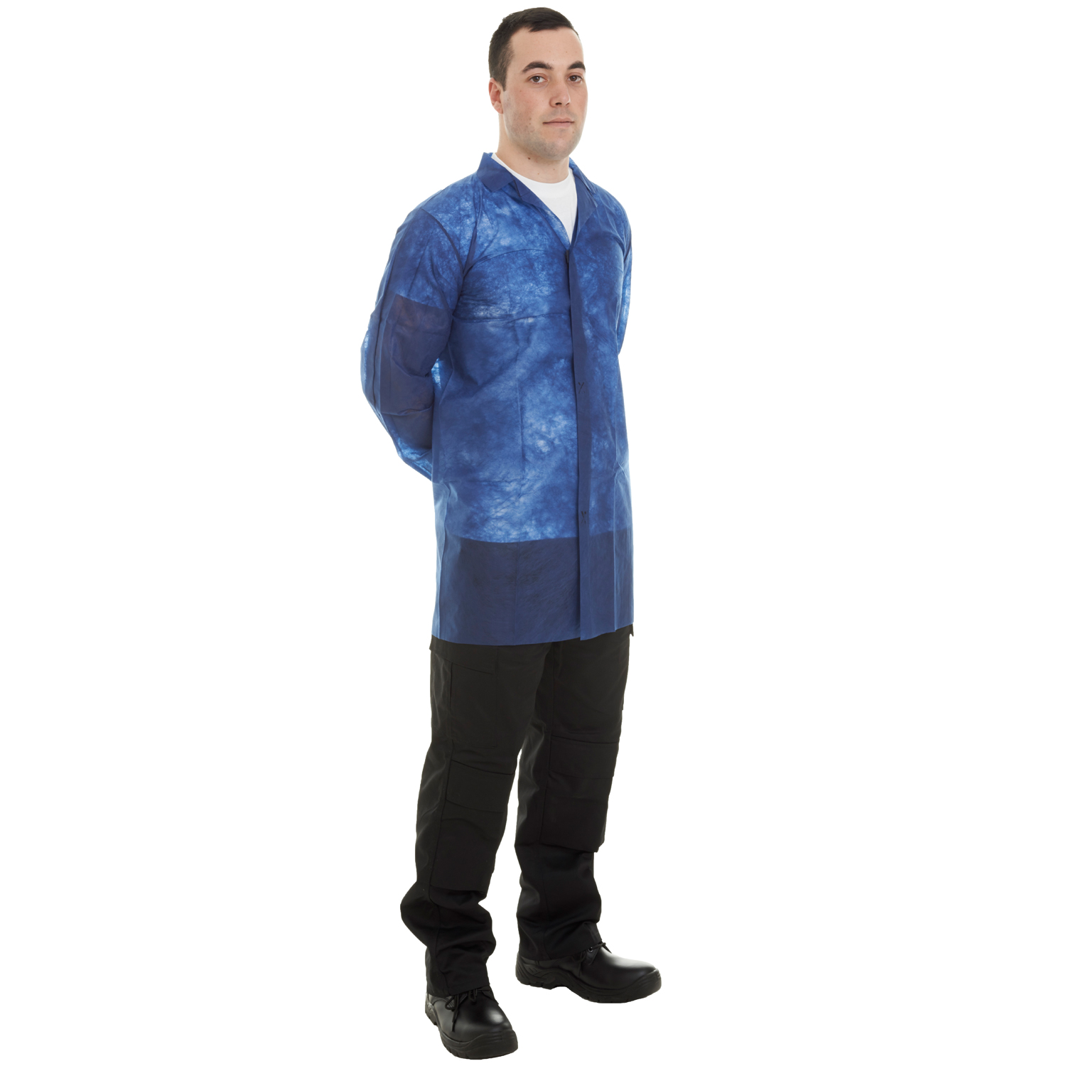 Blue Non-Woven Visitor Coat Velcro - Large