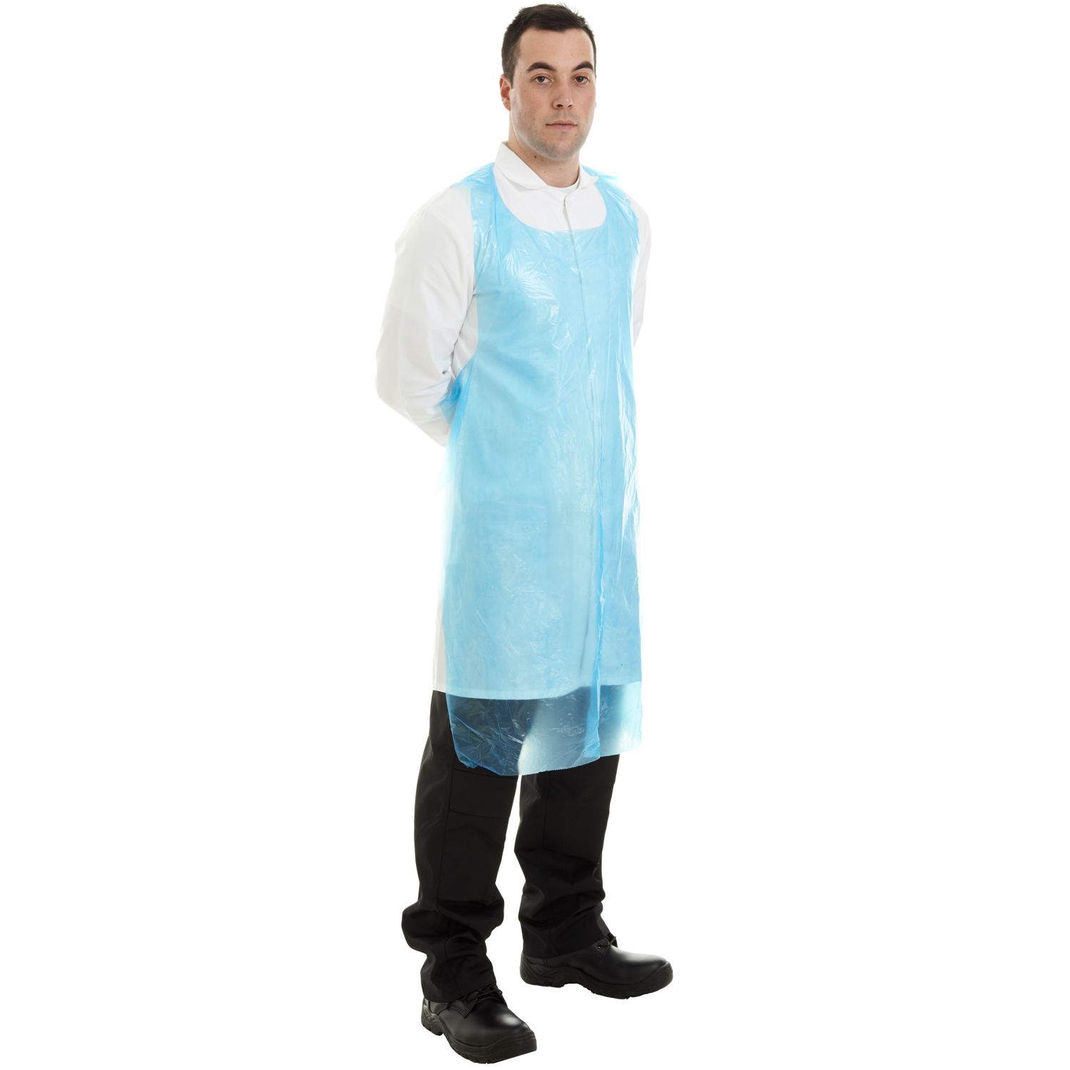 PE Apron Blue 69x138 20micron disp 