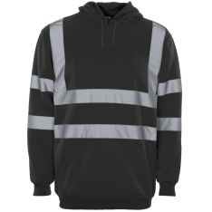 Supertouch Hi Vis Black Hooded Sweatshirt