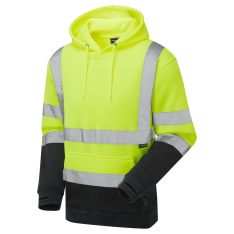 Supertouch Hi Vis Yellow 2 Tone Hooded Sweatshirt