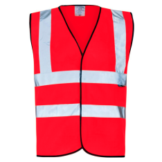 Supertouch Hi Vis Red Velcro Vest