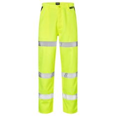 Supertouch Hi Vis Yellow 3 Band Polycotton Trousers