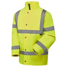 Supertouch Hi Vis Yellow Fleece Lined Parka