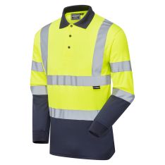 Supertouch Hi-Vis 2 Tone Yellow Long Sleeve Polo Shirt