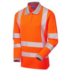Ladies Hi Vis Orange Jaya Bird Eye Polo