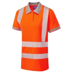 Ladies Hi Vis Orange Savannah Bird Eye Polo