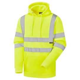 Supertouch Hi Vis Yellow Hooded Sweatshirt