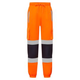 Supertouch Hi Vis Orange 2 Tone Jogging Bottoms