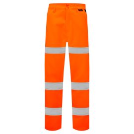 Supertouch Hi Vis Orange 3 Band Polycotton Trousers