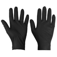 Supertouch Black Disposable Nitrile Diamond Grip Gloves