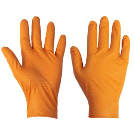 Supertouch Orange Disposable Nitrile Diamond Grip Gloves