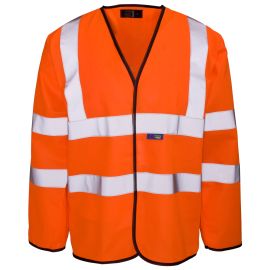 Supertouch Hi Vis Orange Long Sleeved Velcro Vest