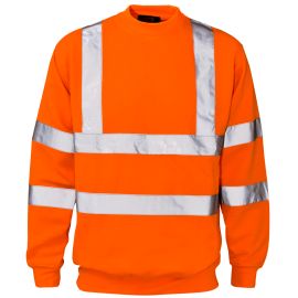 Supertouch Hi Vis Orange Crew Neck Sweatshirt