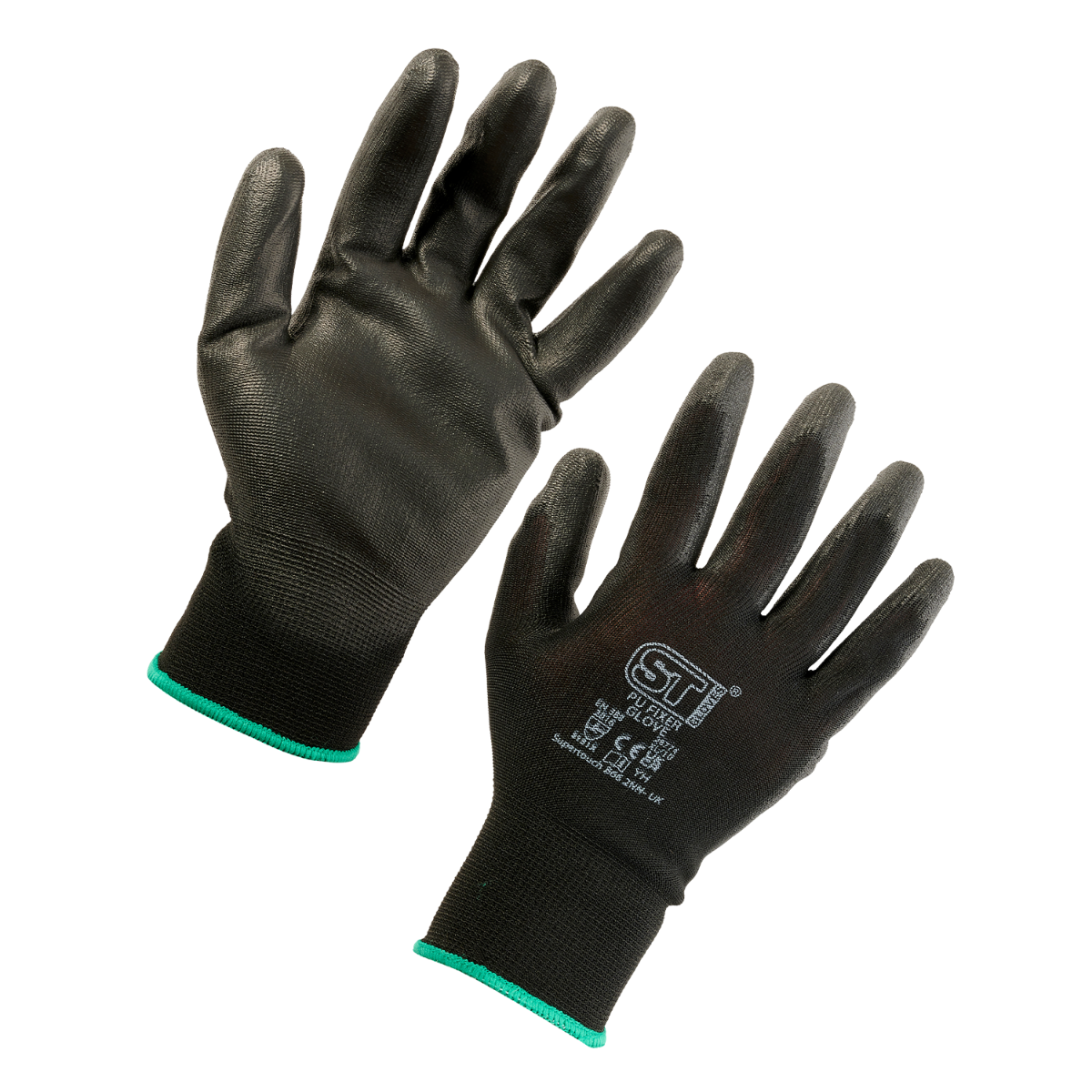 Supertouch Black PU Fixer Precision Gloves (12 Pairs)