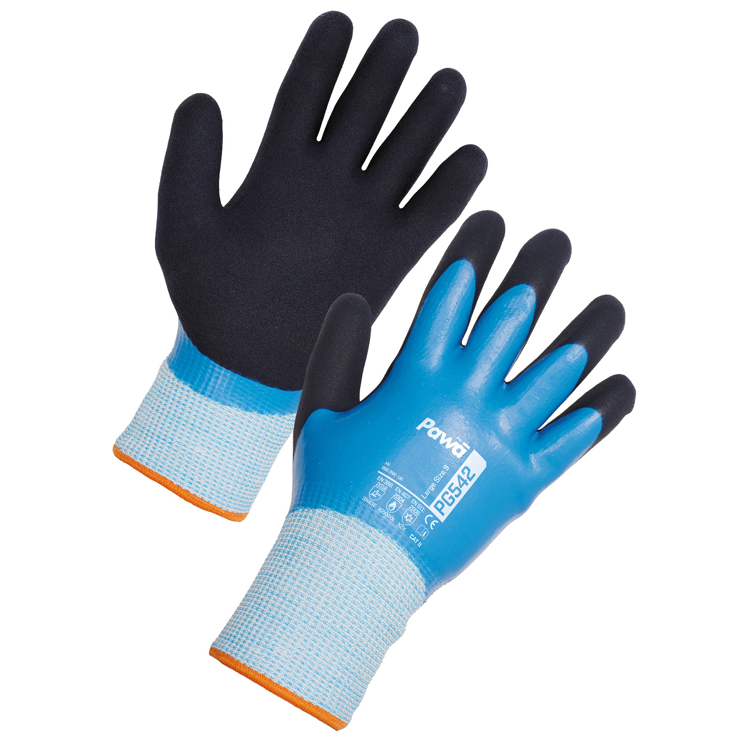 Pawa PG542 Cut E Thermal Latex Coating Blue/Black - Medium/8