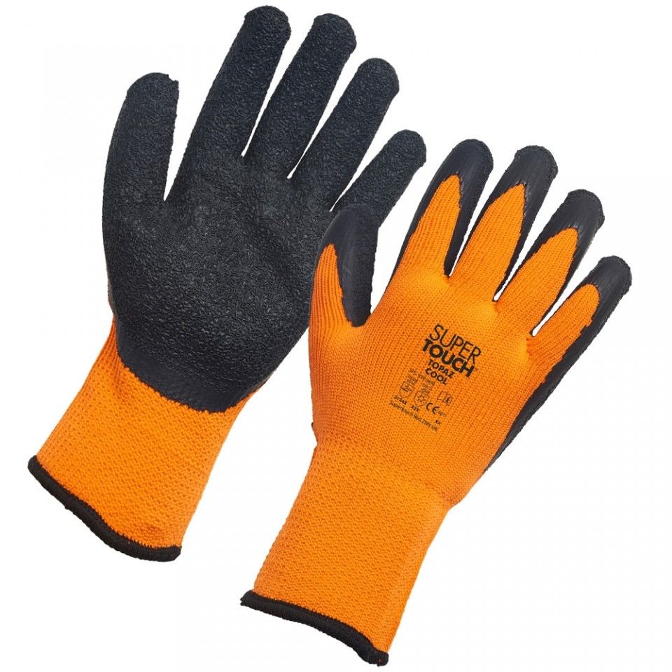 Topaz Cool - Orange shell/ Black palm coating - Large