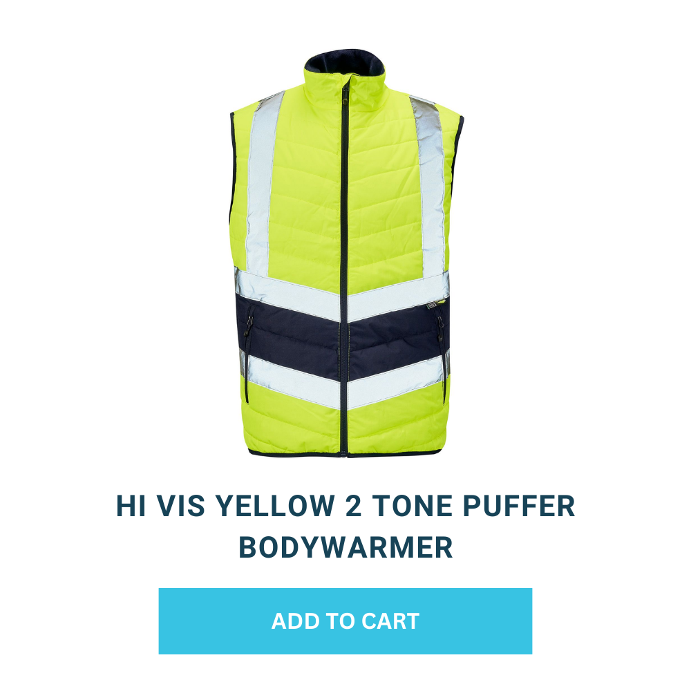 Supertouch Hi Vis Yellow 2 Tone Puffer Bodywarmer