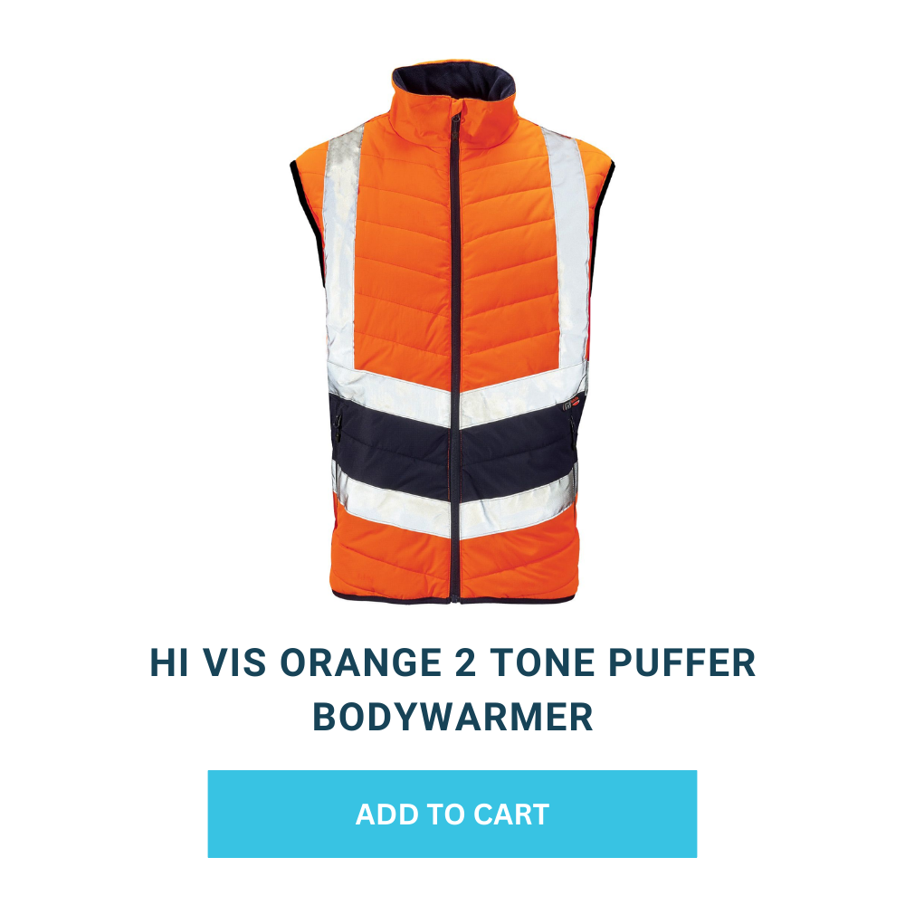 Supertouch Hi Vis Orange 2 Tone Puffer Bodywarmer