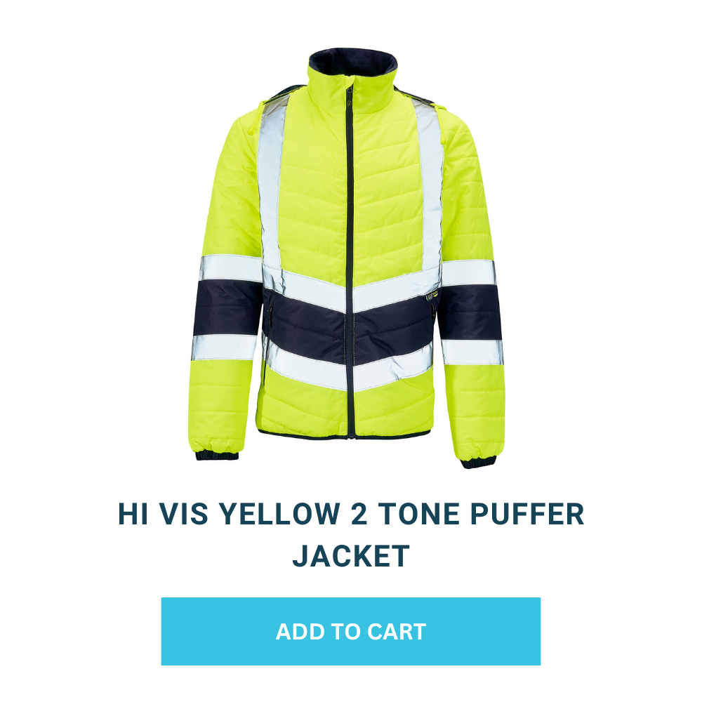 Supertouch Hi Vis Yellow 2 Tone Puffer Jacket