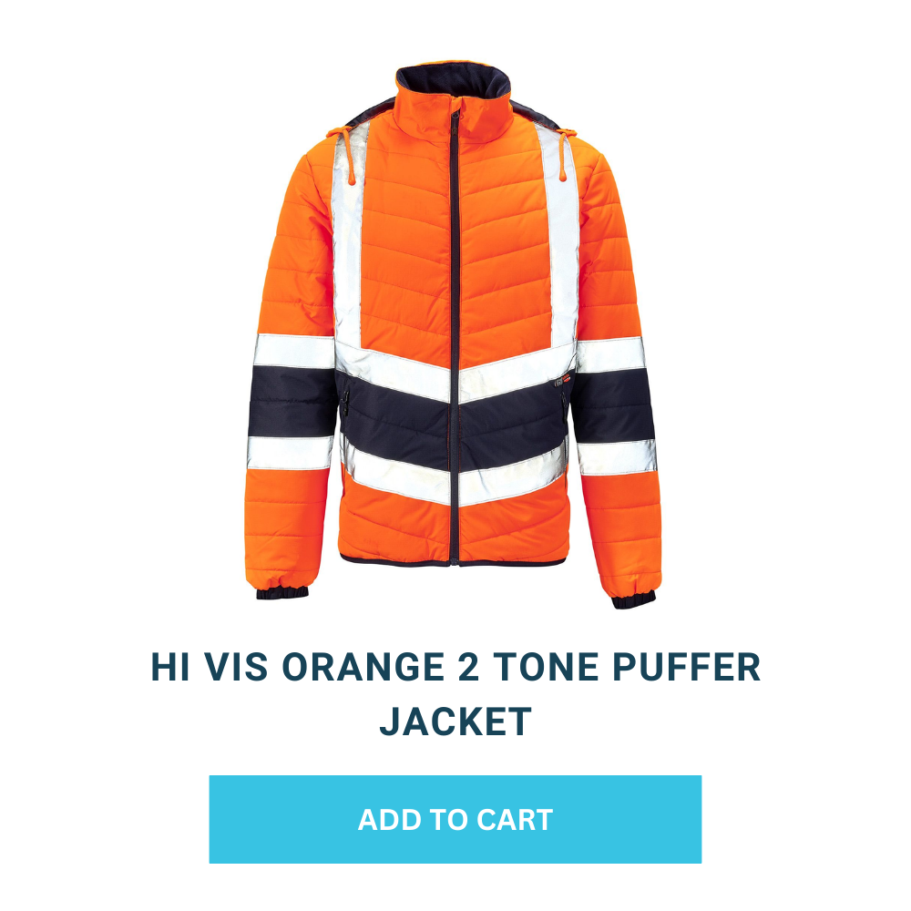 Supertouch Hi Vis Orange 2 Tone Puffer Jacket